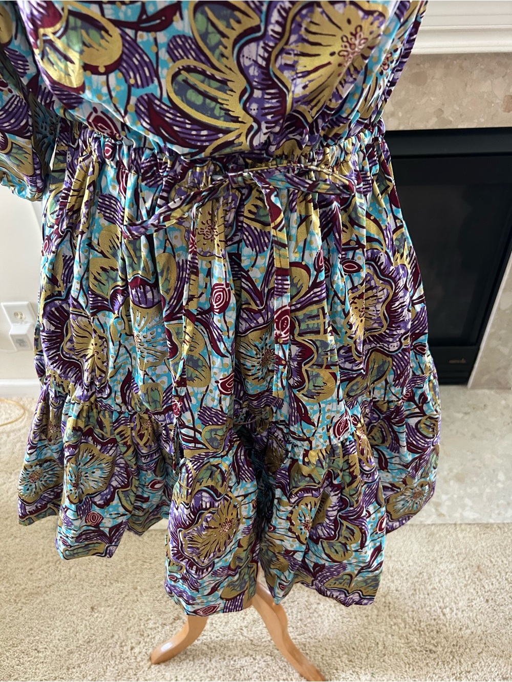 Francis + Benedict One-Shoulder Floral Tiered Dress in Multi Bold Print - Picture 3 of 11